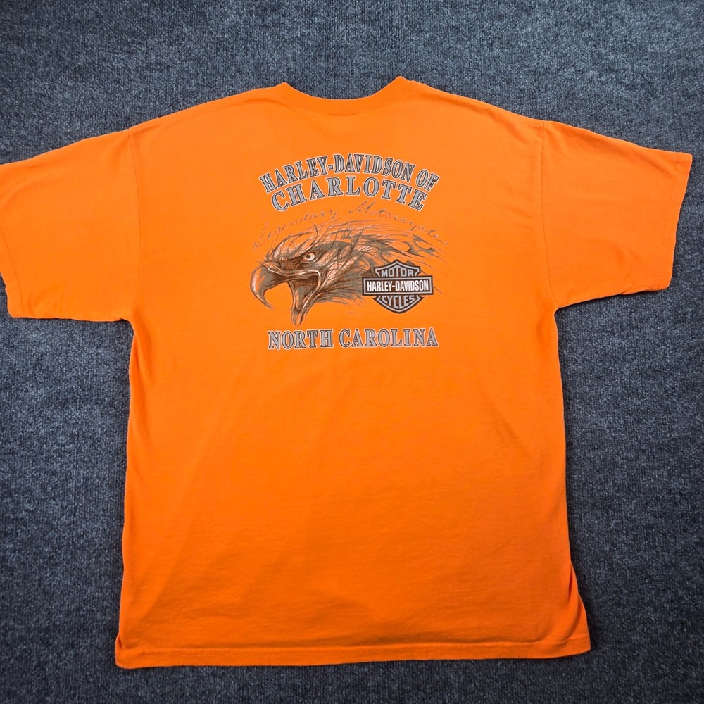 Harley-Davidson Graphic T-Shirt Mens XL Orange Short Sleeve Flames (T6)